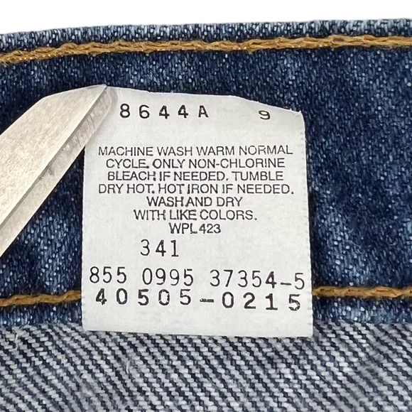 Vintage Levis 505 Jeans 33 x 32 (actual) Straight Blue Orange Tab Mexico 1995